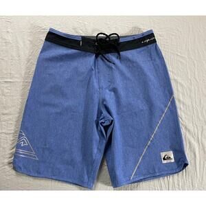Quiksilver High Line Recycler Board Shorts. Heather Blue, Reflective Trim. 29.